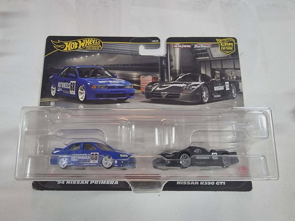 Hot Wheels Premium Car Culture Twin 2 Pack '94 Nissan Primera & Nissan R390 GT1