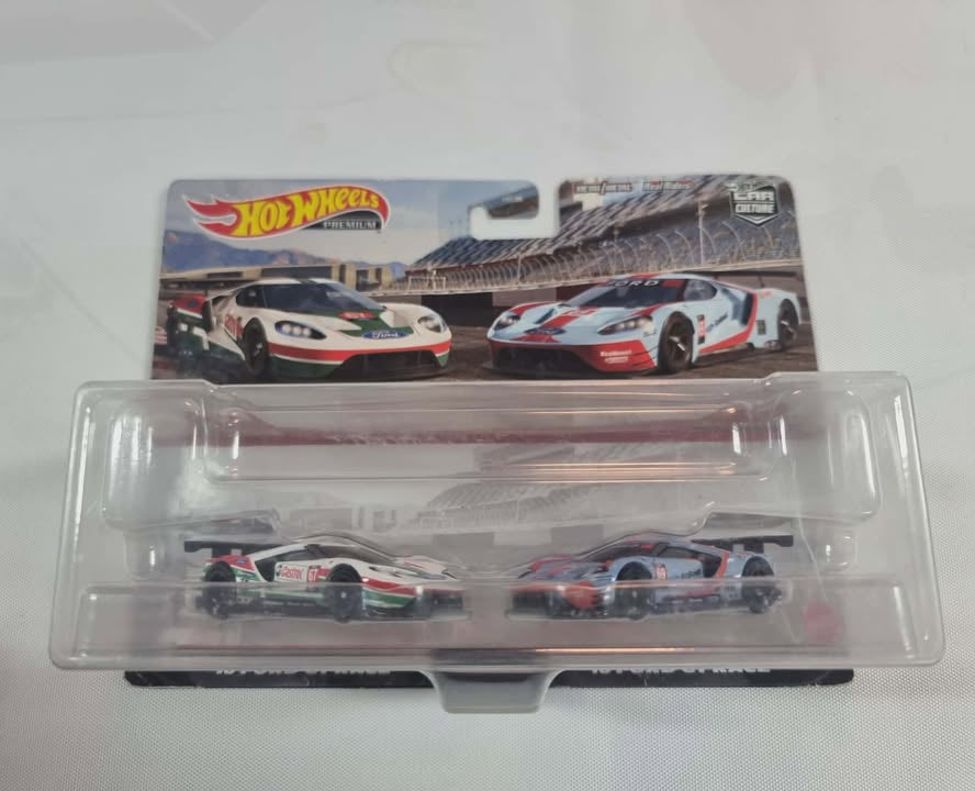 Hot Wheels Premium Car Culture 2 Pack Castrol Ford GT Race Cars