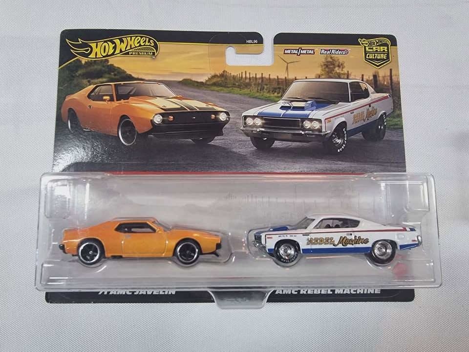 Hot Wheels Premium Car Culture 2 Pack - '71 AMC Javelin & AMC Rebel Machine