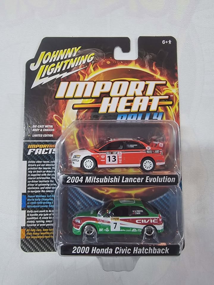 Johnny Lightning Import Heat - 2 Pk 2004 Mitsubishi Lancer Evo & 2000 Honda Civic