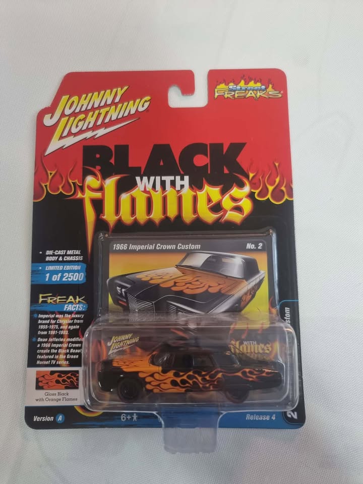 Johnny Lightning 1966 Imperial Crown – Black with Orange Flames (1 of 2500)