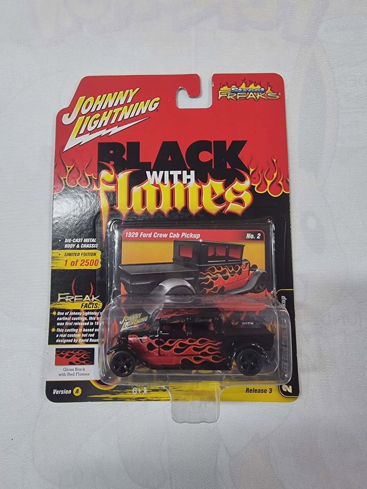 Johnny Lightning - Black With Flames Limited Edition (1 of 2500) 1929 Ford Crew Cab Pickup