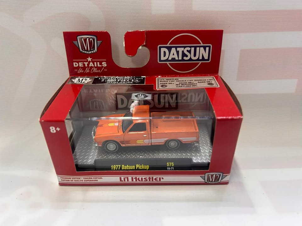 M2 Machines Lil' Hustlers - 1977 Datsun Pickup Truck (S75) | Orange