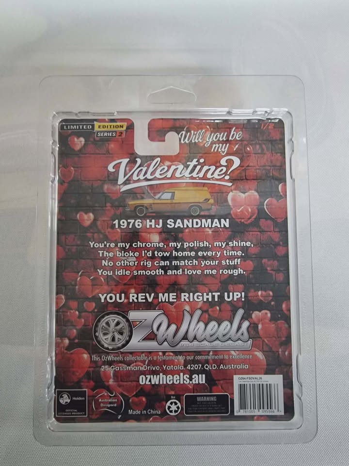 OZ Wheels 1:64 Scale Valentines Day 2026 FSD Holden HJ Sandman Panel Van Model
