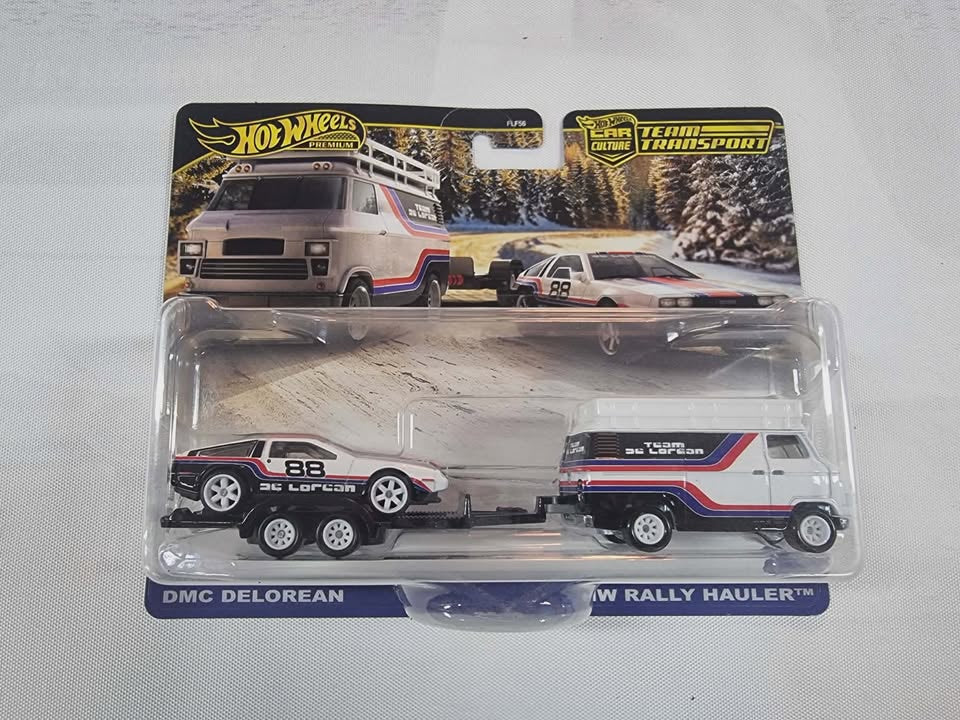 Hot Wheels Premium Team Transport #78 DMC DeLorean & HW Rally Hauler 2025