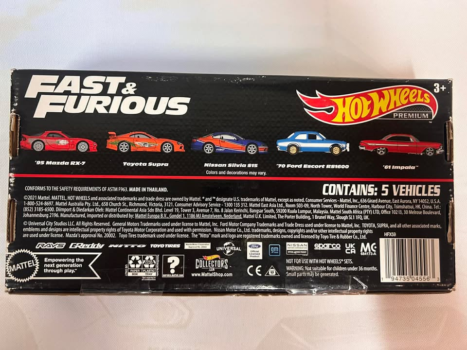 Hot Wheels Premium Fast & Furious - The Racers Edge (Brand New / Unsealed) - Set of 5
